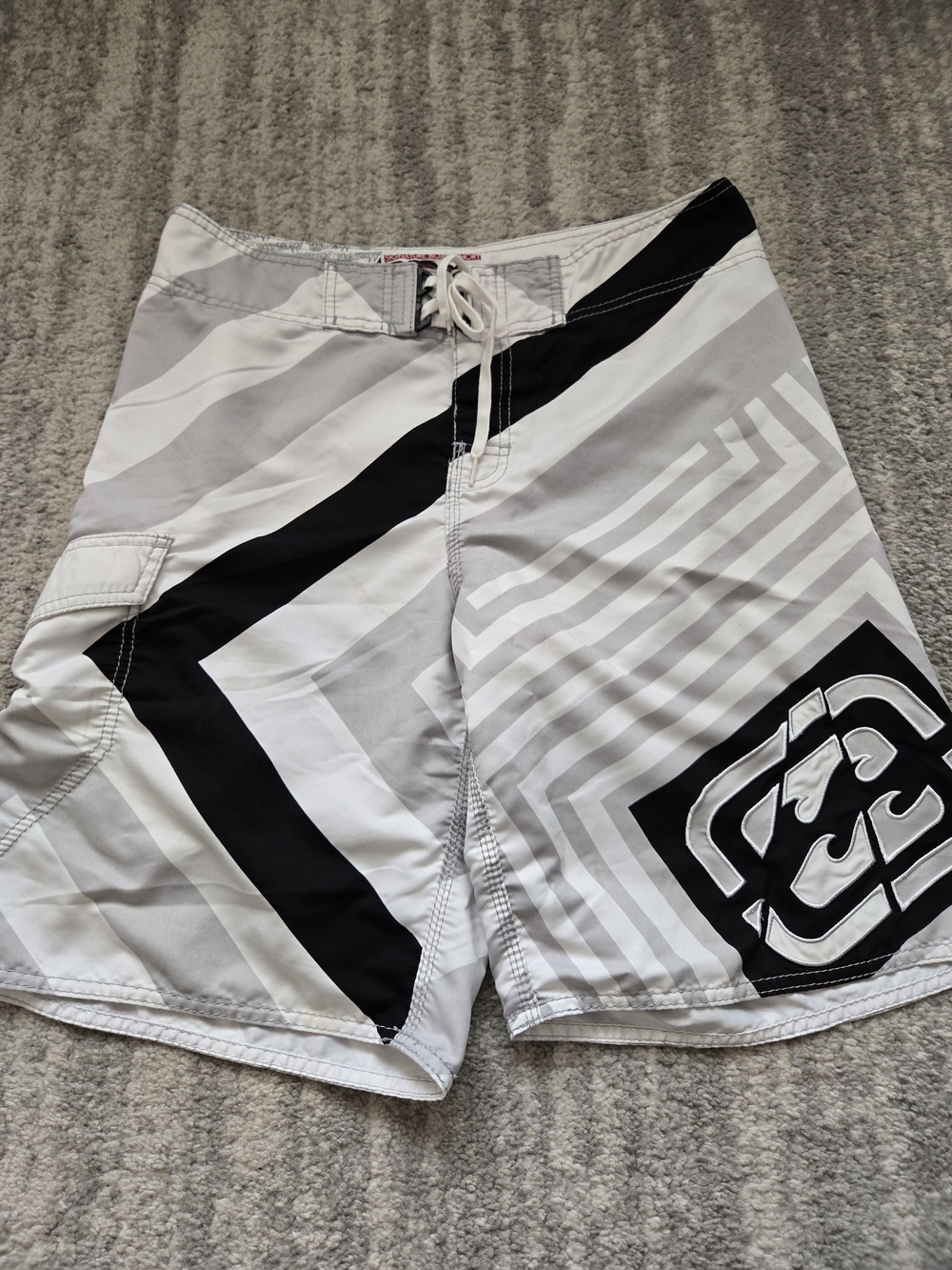Billabong White and Black Graphic Board Shorts